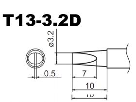 Grot T13-3.2D płaski 3,2mm "śrubokręt"