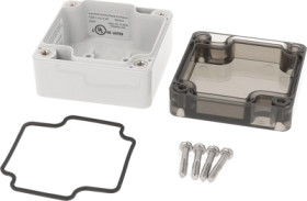 PC enclosure, (L x W x H) 66 x 66 x 41 mm, light gray (RAL 7035), IP66, 1554B2GYSL