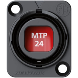 Flange socket, with MTP24, multimode/singlemode, black, NO24FDW-A