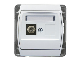 GAZELA Gniazdo antenowe pojedyncze typu "F" biały GPA-1JF/m/00 OSPEL