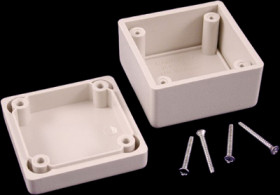 ABS enclosure, (L x W x H) 56 x 56 x 28 mm, light gray (RAL 7035), IP54, 1594ASGY