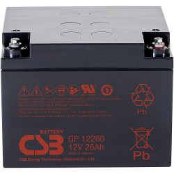 CSB Battery GP12260B1 GP VRLA Standby Battery 12V 26Ah Maintenance-Free