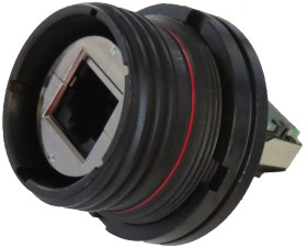 Złącze Ethernet Gniazdo Złącze RJ45 Nakrętka blokująca Cat6a Amphenol Socapex, proste 8-żyłowe