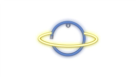Neon Led Saturn Żółty Niebieski Bat + Usb Flne11 Forever Light