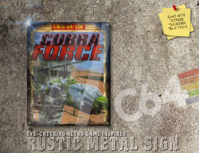 Weathered Look Commodore 64 Game Cobra Force Box Artwork Metal Sign [662]