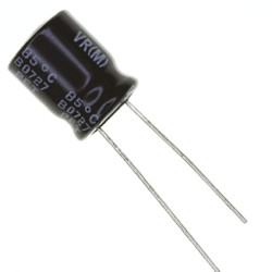 Kondensator 220μF 50V dc Radialny, Otwór przelotowy Nichicon roztaw: 5mm 10 (Dia.) x 12.5mm