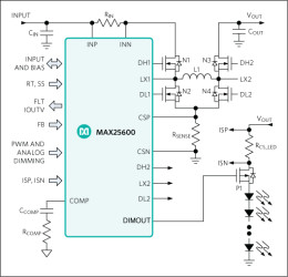 Synchronous High Voltage 4 Switch Buck Boost LED Controller