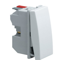 systo Wyłącznik klawiszowy przyciskowy zwierny 10AX / 250V a.c. 1M biały WS027 HAGER