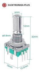 ENKODER OBROTOWY INKREMENTALNY Z PRZYCISKIEM 20mm TNT 5VDC 10mA