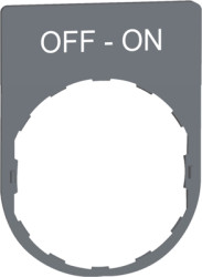 Label holder, printed with “OFF-ON”, for Harmony XB4/XB5, ZBYP2367C0
