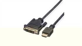 Roline Monitorkabel Dvi (18+1) - Hdmi, M/M, Zwart, 10 M