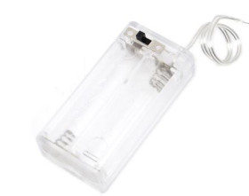 Koszyk na baterie 2xAA +pokrywa+wyłącznik clear