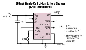 Standalone Linear Li-Ion Battery Charger with Thermistor Input