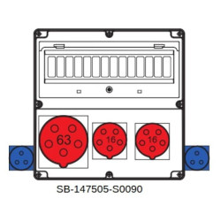 Rozdzielnica 5x63A 2x5x16A 2x3x16A INA=63A IP54 SB-147505-S0090-54