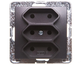 IMPRESJA Gniazdo potrójne b/u 2,5A EURO antracyt GP-3Y/m/50