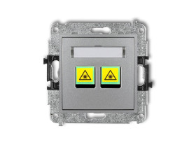 MINI Gniazdo światłowowode/optyczne podwójne srebrny metalik 7MGOP-2 KARLIK