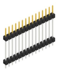 Pin header, 15 pole, pitch 2.54 mm, straight, black, SL519715S