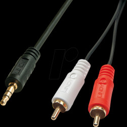 35687 Audio cable, 3.5-mm stereo jack to 2x RCA, 20.0 m