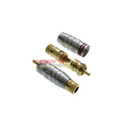 Wtyk RCA GOLD Vitalco chromowa