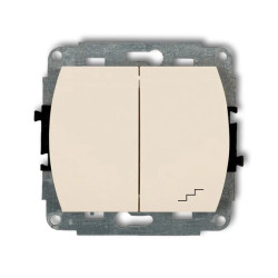 TREND Łącznik jednobiegunowy ze schodowym podświetlany beżowy 1WP-10L