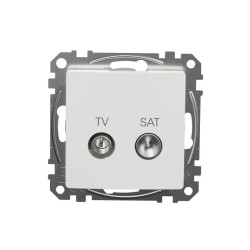 Gniazdo TV/SAT przelotowe (10dB), białe, Sedna Design i Elements SDD111478S