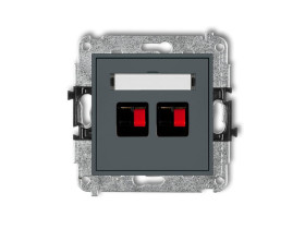 MINI Gniazdo głośnikowe podwójne grafitowy mat 28MGG-2 KARLIK