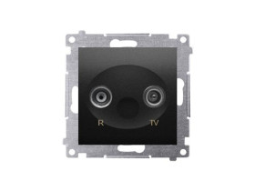 SIMON 54 Gniazdo antenowe RTV czarny końcowe separowane (moduł) DAK.01/49 KONTAKT SIMON