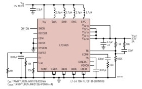 5A, 8MHz, 4-Phase Synchronous Step-Up DC/DC Converter