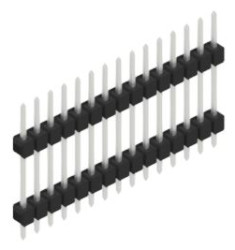 Pin header, 15 pole, pitch 2.54 mm, straight, black, SL514715Z