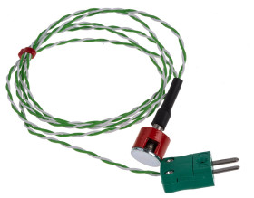Termopara z końcówką magnetyczną K średnica 6mm długość 1m -50°C → +250°C Wtyk miniaturowy RS PRO