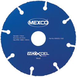 MEXCO WDXCEL11522 WD XCEL Grade Wood Cut Blade 115 x 22mm