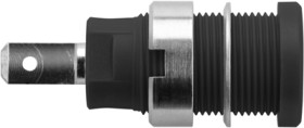 4 mm socket, flat plug connection, mounting Ø 12.2 mm, CAT III, black, SEB 6450 NI / SW