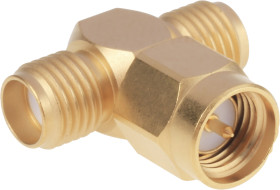 Adapter RF, 50Ω, Trójnik, męski SMA - 2x żeński SMA, 0 → 18GHz