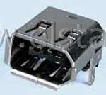 Gniazdo IEEE 1394 6 stykowe kątowe poziom SMT