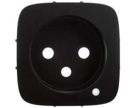 VALENA ALLURE Plakietka gniazda 2p+z z podświetleniem led czarny 754878