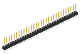 Pin header, 30 pole, pitch 2.54 mm, straight, black, 10048360