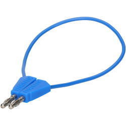R-TECH 524649 Test Lead 25cm 4mm Stackable Plugs Blue
