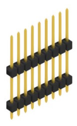 Pin header, 9 pole, pitch 2.54 mm, straight, black, 10051146