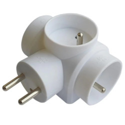 Rozgałęźnik 3-gniazdowy - 3x2P+Z, z uziemieniem, biały / 28207