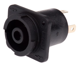 Złącze mikrofonowe Żeński 4-pinowe Montaż na panelu 20A Wkręcane, lutowane kolor Czarny