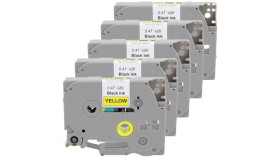 Taśma 5X Tze-631 Do Drukarki Brother 12Mm 8M Żółta Taśma Czarny Nadruk /5Szt./