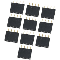 Gniazdo goldpin 1x4 pin żeńskie proste 2.54mm - 10 sztuk