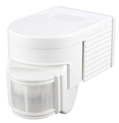 Sterownik oświetlenia 180° PIR, 220 → 240 V AC, zasięg 0,6 → 1,5 ms, montaż sufit, powierzchnia