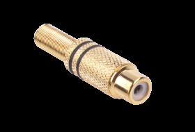 RCA Chinch Female Socket For Cable, Black Strips