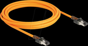 80410 LED patch cable, Cat.6a, S/FTP, USB Type-C, orange, 3m