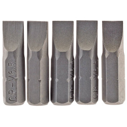 Draper 64012 6.5mm 1/4&quot; Hex Plain Slot Insert Bit 25mm Long x 5