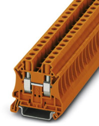 Through terminal block, screw connection, 0.2-10 mm², 2 pole, 41 A, 8 kV, orange, 3045169
