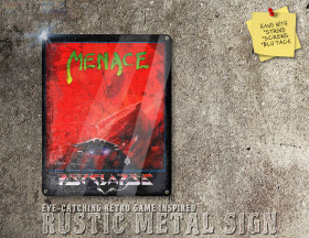 Rustic Amiga Game Menace - Psygnosis Box Artwork Metal Sign [678]