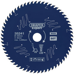 Draper Expert 35241 TCT C/Saw Blade-Wood-PTFE Coating 250x30mm 60T