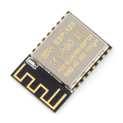 Moduł WiFi ESP-12S ESP8266 Black - 9 GPIO, ADC, PCB antena